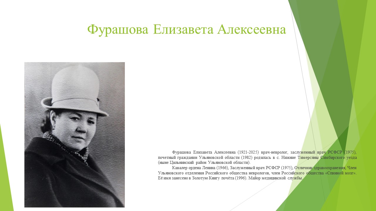К 105-летию со дня рождения Фурашовой Елизаветы Алексеевны